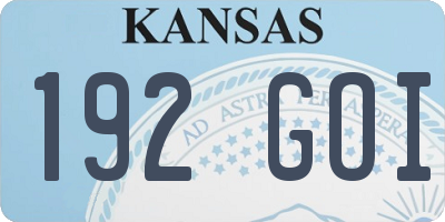 KS license plate 192GOI