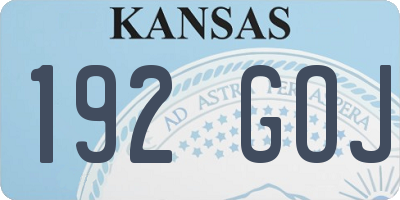 KS license plate 192GOJ
