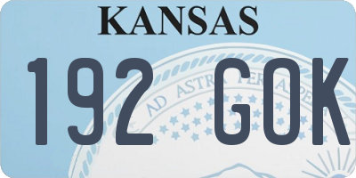 KS license plate 192GOK