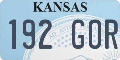 KS license plate 192GOR