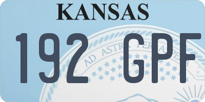 KS license plate 192GPF