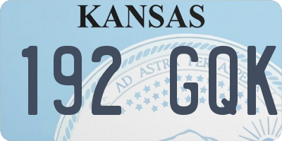 KS license plate 192GQK