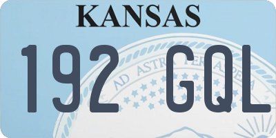 KS license plate 192GQL