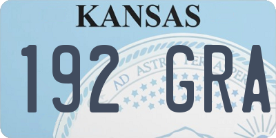 KS license plate 192GRA