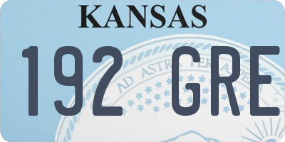 KS license plate 192GRE
