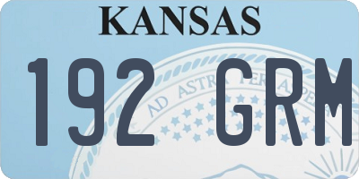 KS license plate 192GRM