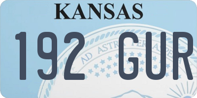 KS license plate 192GUR