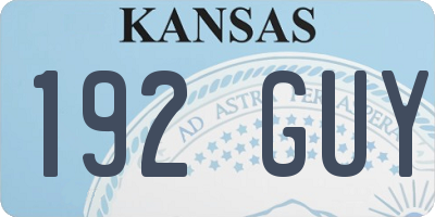 KS license plate 192GUY