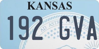 KS license plate 192GVA