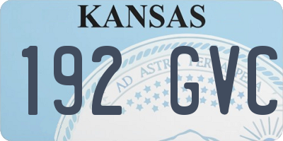 KS license plate 192GVC