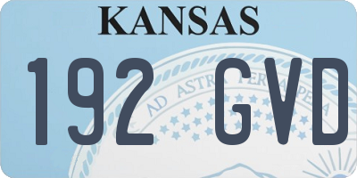KS license plate 192GVD