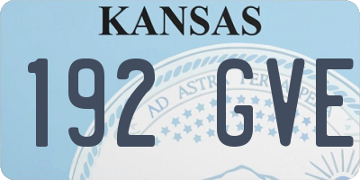 KS license plate 192GVE