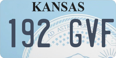 KS license plate 192GVF