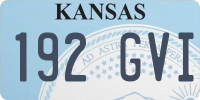 KS license plate 192GVI