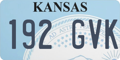 KS license plate 192GVK
