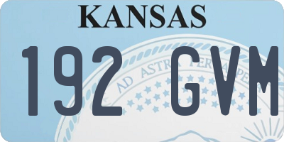 KS license plate 192GVM