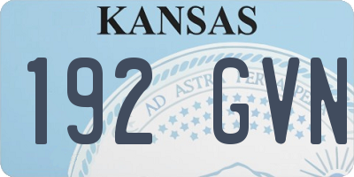 KS license plate 192GVN