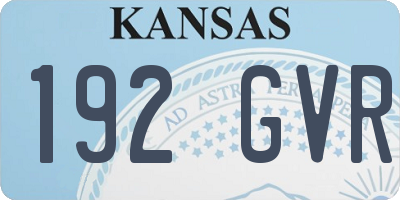KS license plate 192GVR