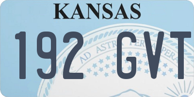 KS license plate 192GVT