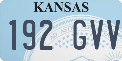 KS license plate 192GVV