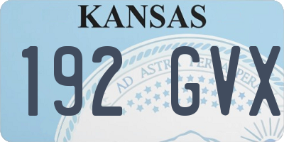 KS license plate 192GVX