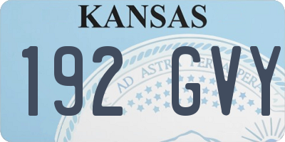 KS license plate 192GVY