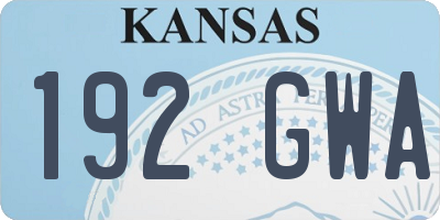 KS license plate 192GWA
