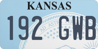 KS license plate 192GWB