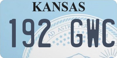 KS license plate 192GWC