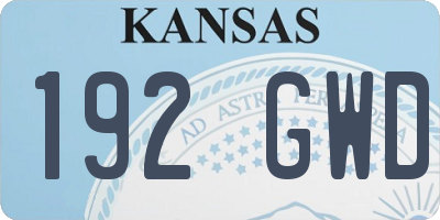 KS license plate 192GWD