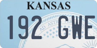 KS license plate 192GWE