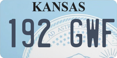 KS license plate 192GWF