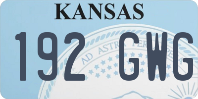 KS license plate 192GWG