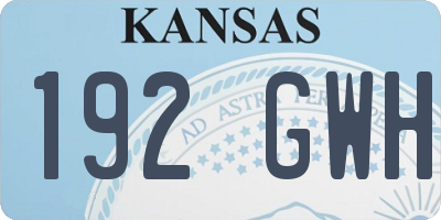 KS license plate 192GWH