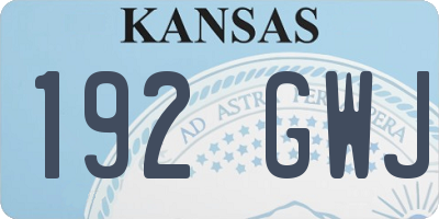 KS license plate 192GWJ