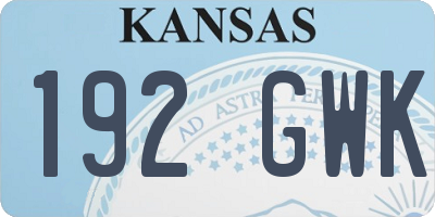 KS license plate 192GWK