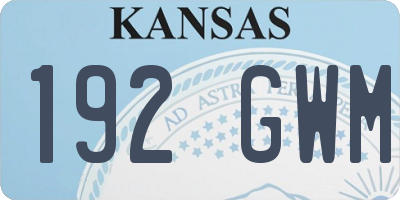 KS license plate 192GWM