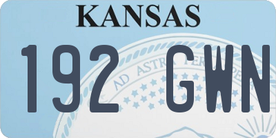KS license plate 192GWN