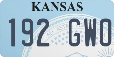 KS license plate 192GWO