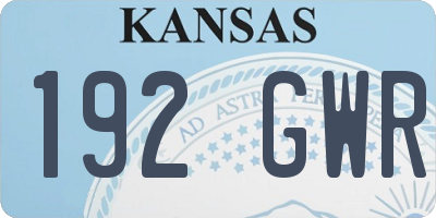 KS license plate 192GWR