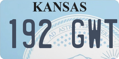 KS license plate 192GWT