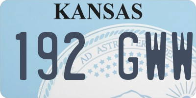 KS license plate 192GWW