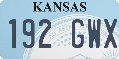 KS license plate 192GWX