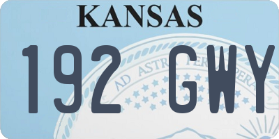 KS license plate 192GWY