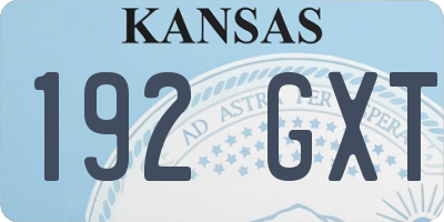 KS license plate 192GXT