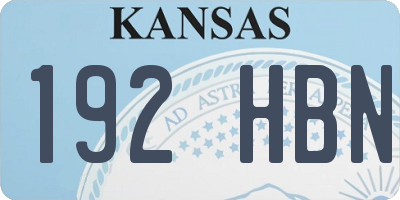 KS license plate 192HBN