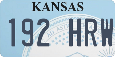 KS license plate 192HRW