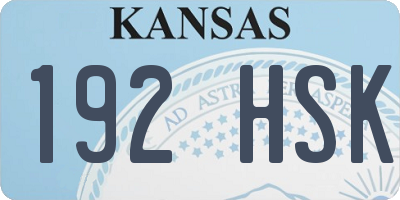 KS license plate 192HSK