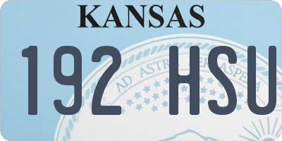 KS license plate 192HSU