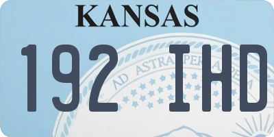 KS license plate 192IHD